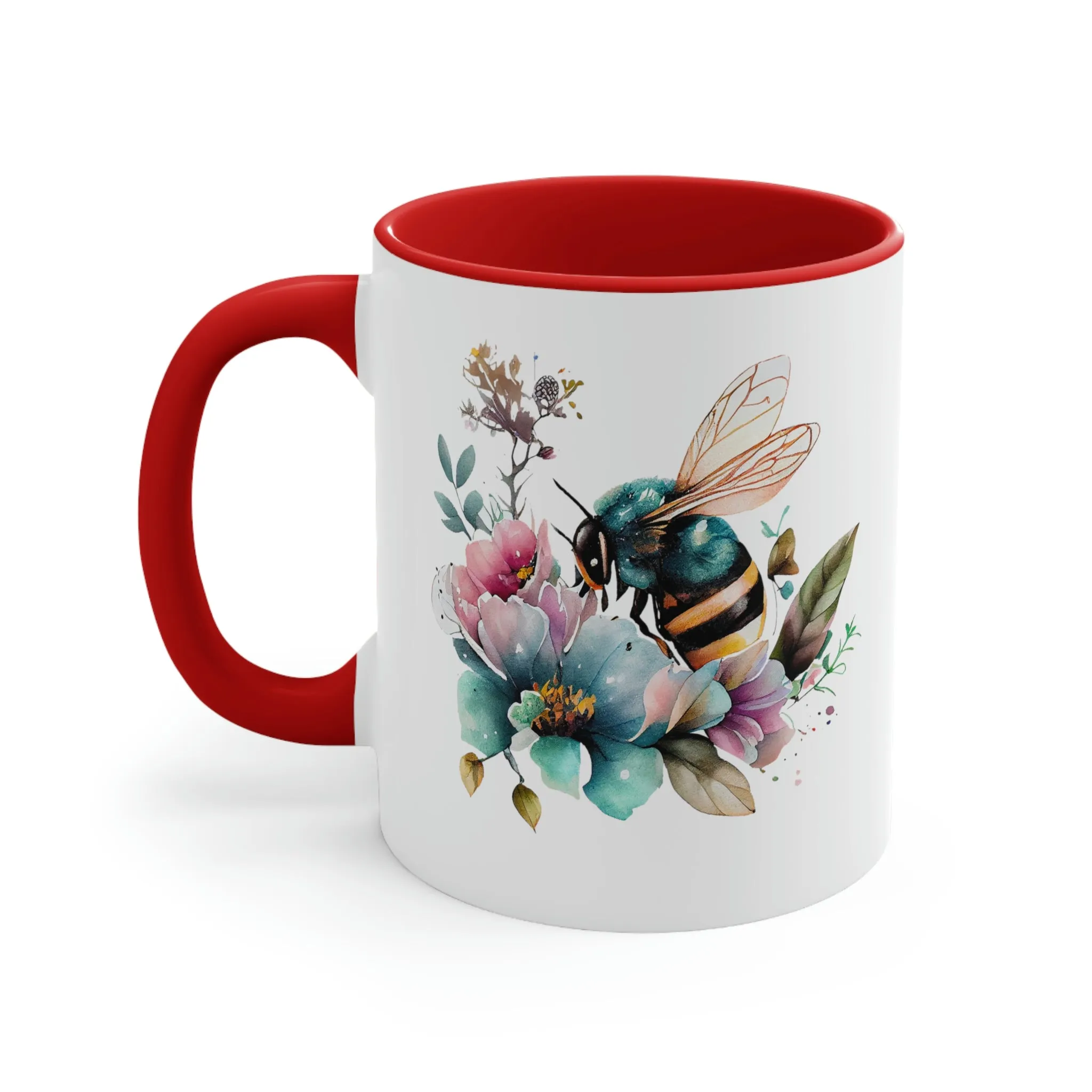 Floral Bee 2 - Accent Coffee Mug 11oz