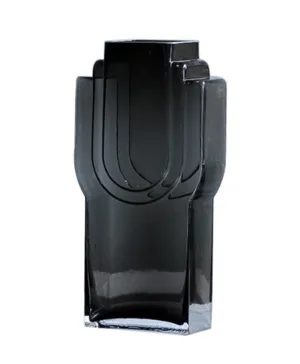 Gabel & Teller Cactus Glass Vase 33cm - Shadow Black