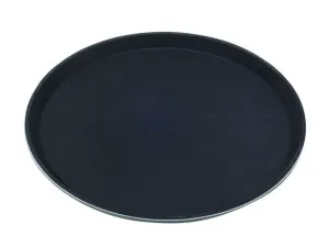 Genware 1100GR-004 Tray Gengrip Fibreglass Round 11" Black