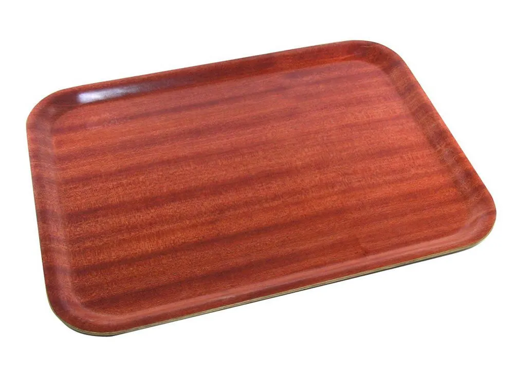 Genware DT4837 Darkwood Mahogany Tray 48 x 37cm