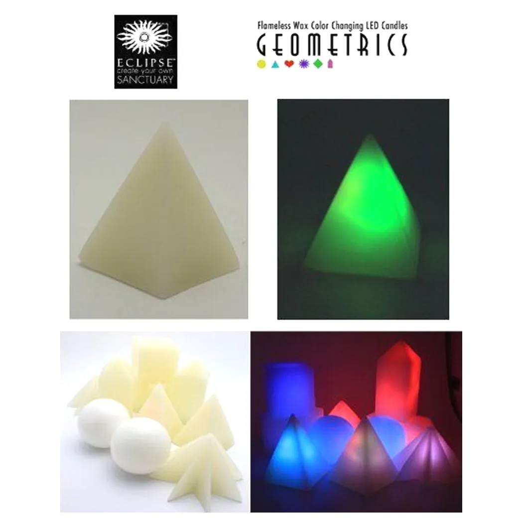 Geometrics Color Changing Flameless Wax Led Ornaments-Triangle