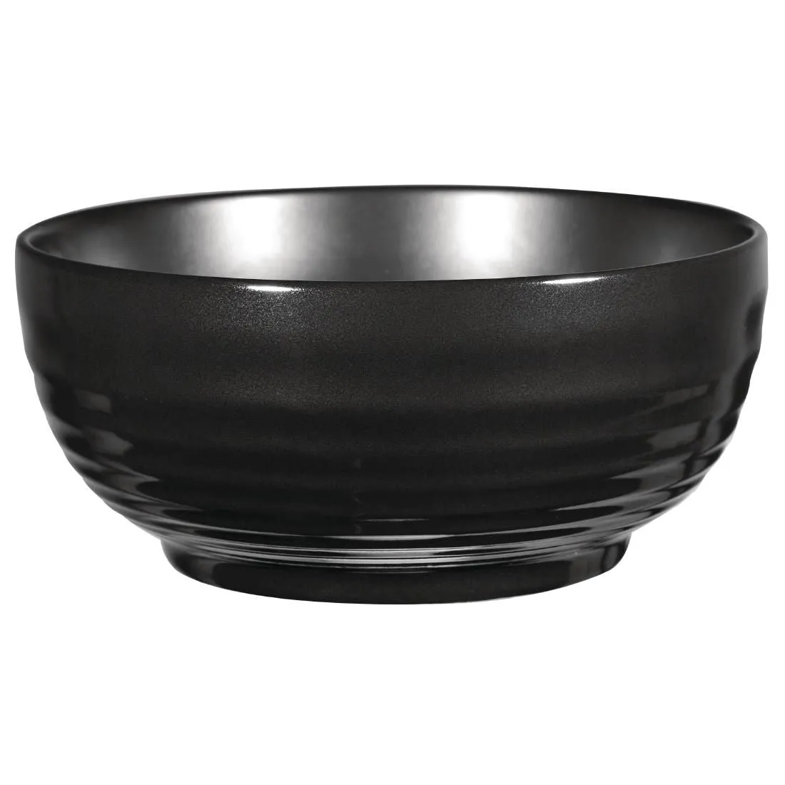 GF708 Art de Cuisine Black Glaze Ripple Bowls Large (Pack of 4)