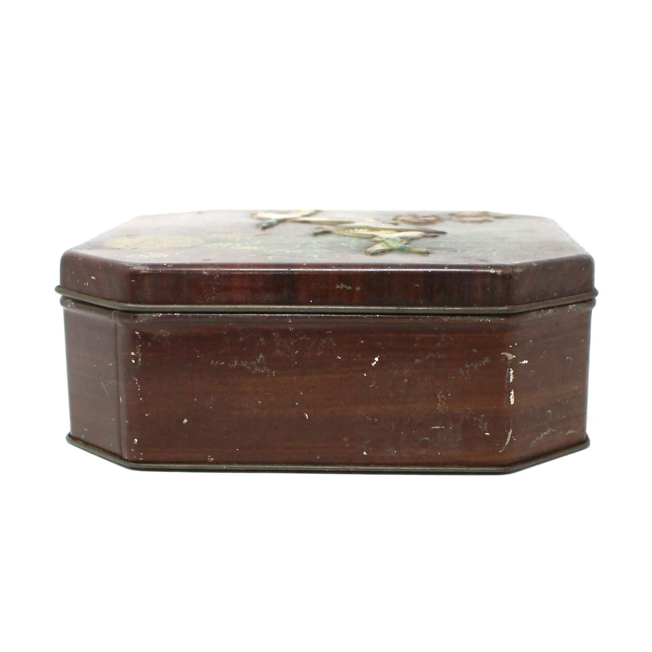 Gift Tin / Cookie Tin, Flying Mallard Ducks Tin, Metal Box Co, England Vintage