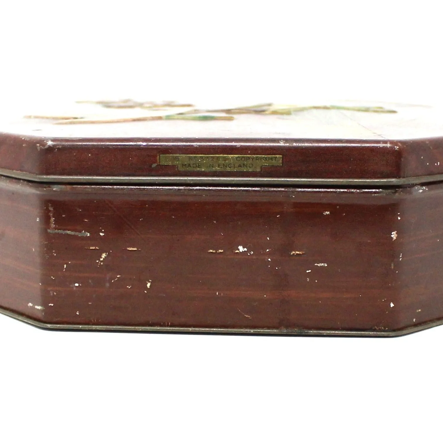 Gift Tin / Cookie Tin, Flying Mallard Ducks Tin, Metal Box Co, England Vintage
