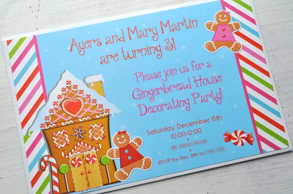 Gingerbread Party Water Bottle Labels, Holiday, Winter Birthday Party Decorations, Christmas Party Decorations - Set of 10