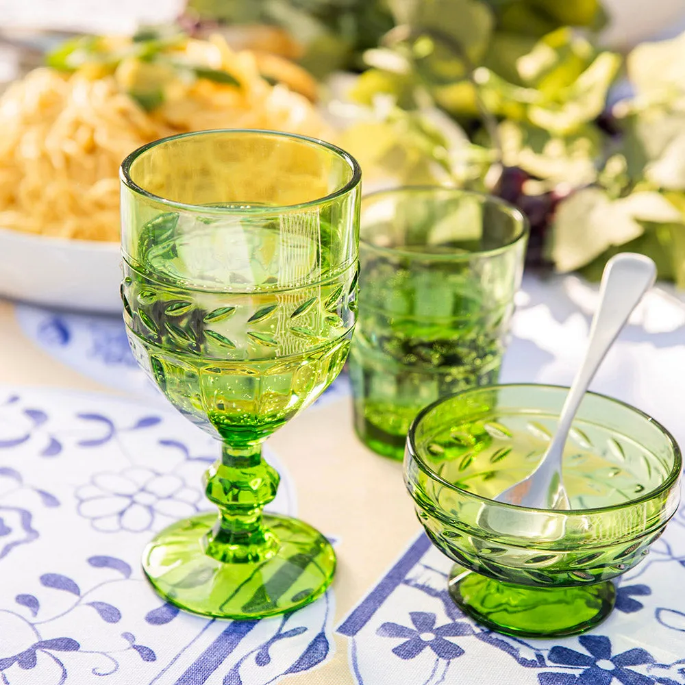 Glass Footed Bowl Tuscan Green 230ml