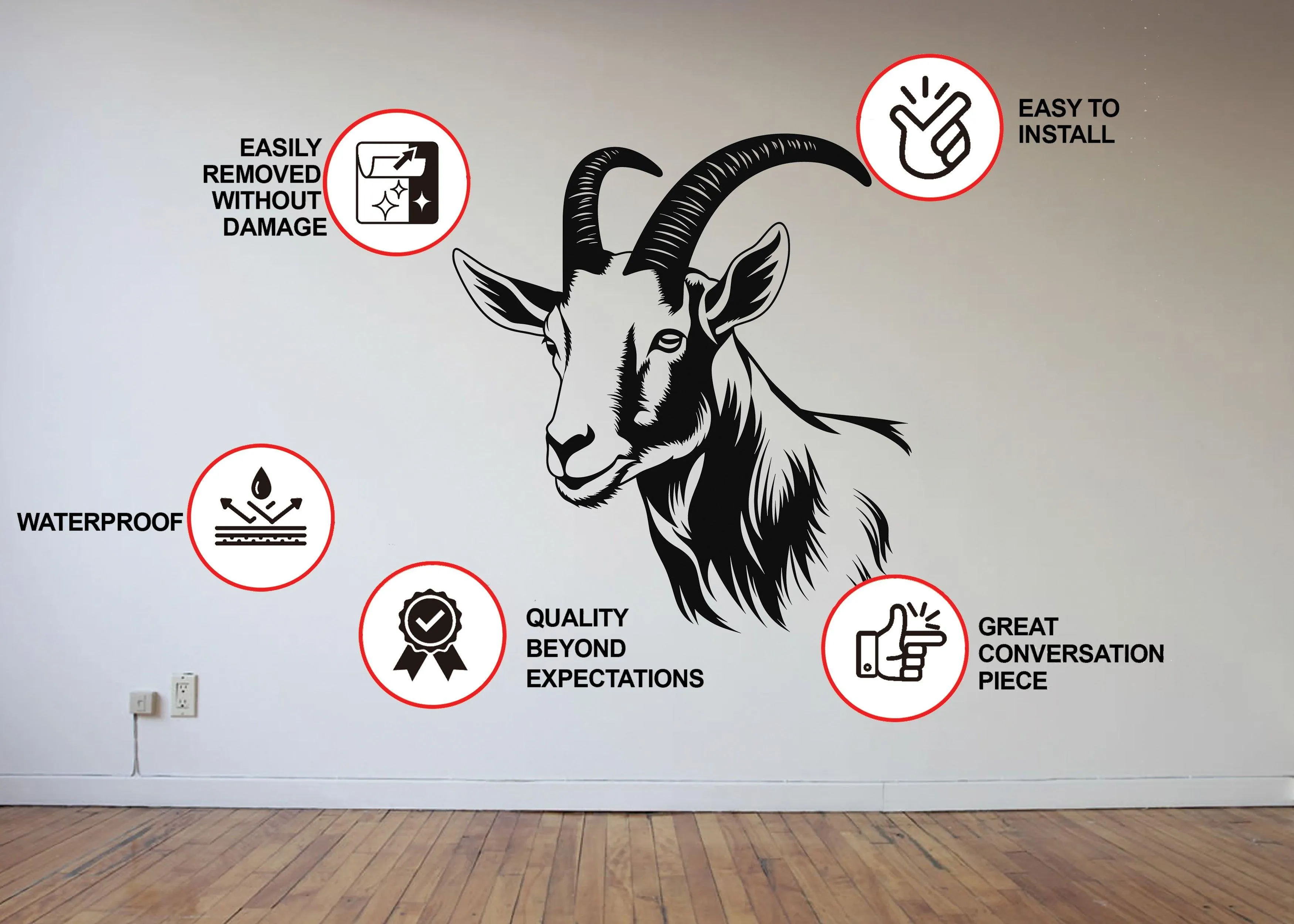 Graceful Goat Wall Decal - Bring Serenity to Your Space