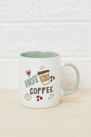 Green And White Hot Coffee Printed Mug