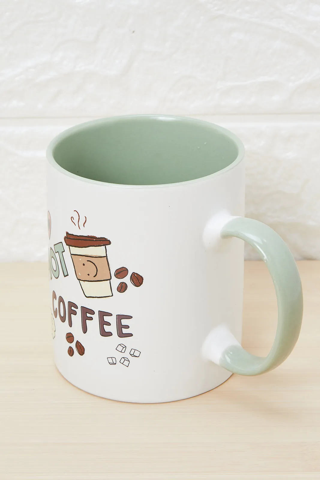 Green And White Hot Coffee Printed Mug