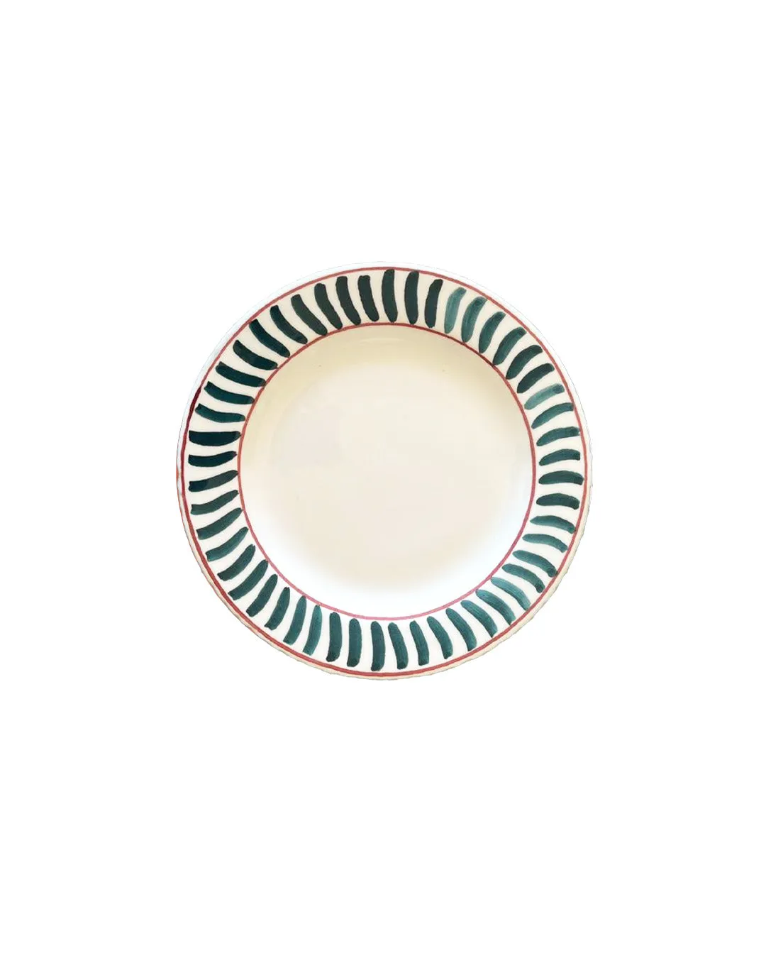 Green Striped dining plates - Set of 4