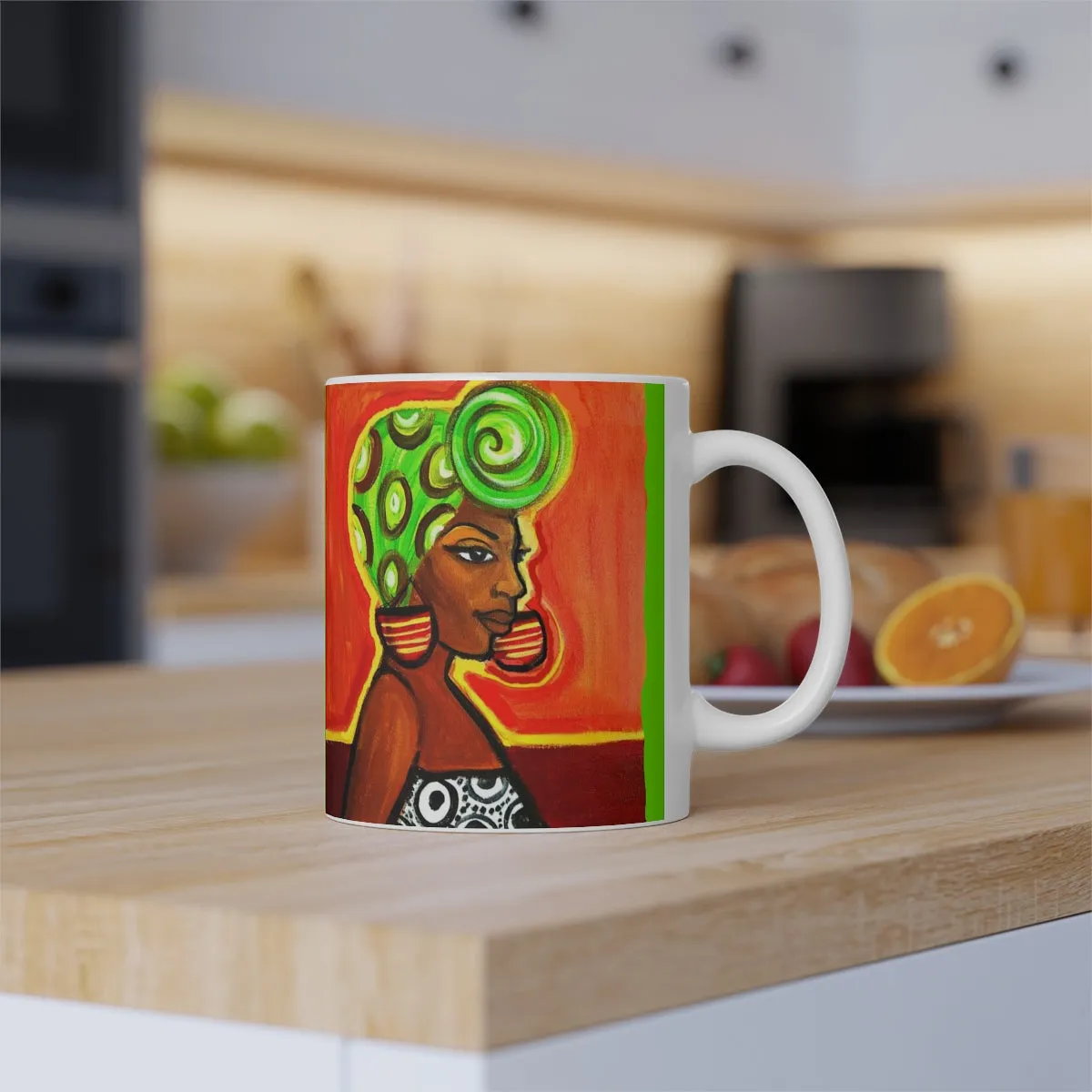 Green Turban Woman Mug