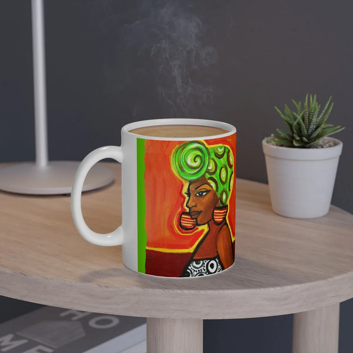 Green Turban Woman Mug