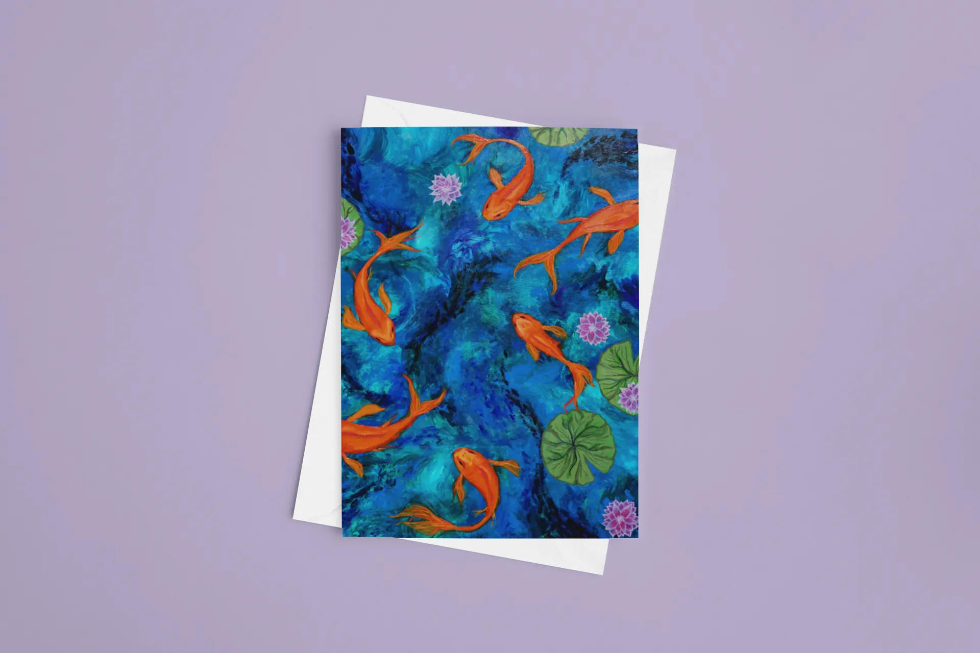 Greeting Cards-Dancing Koi