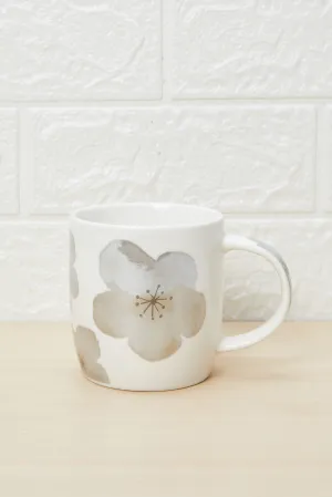 Grey Floral Print Mug