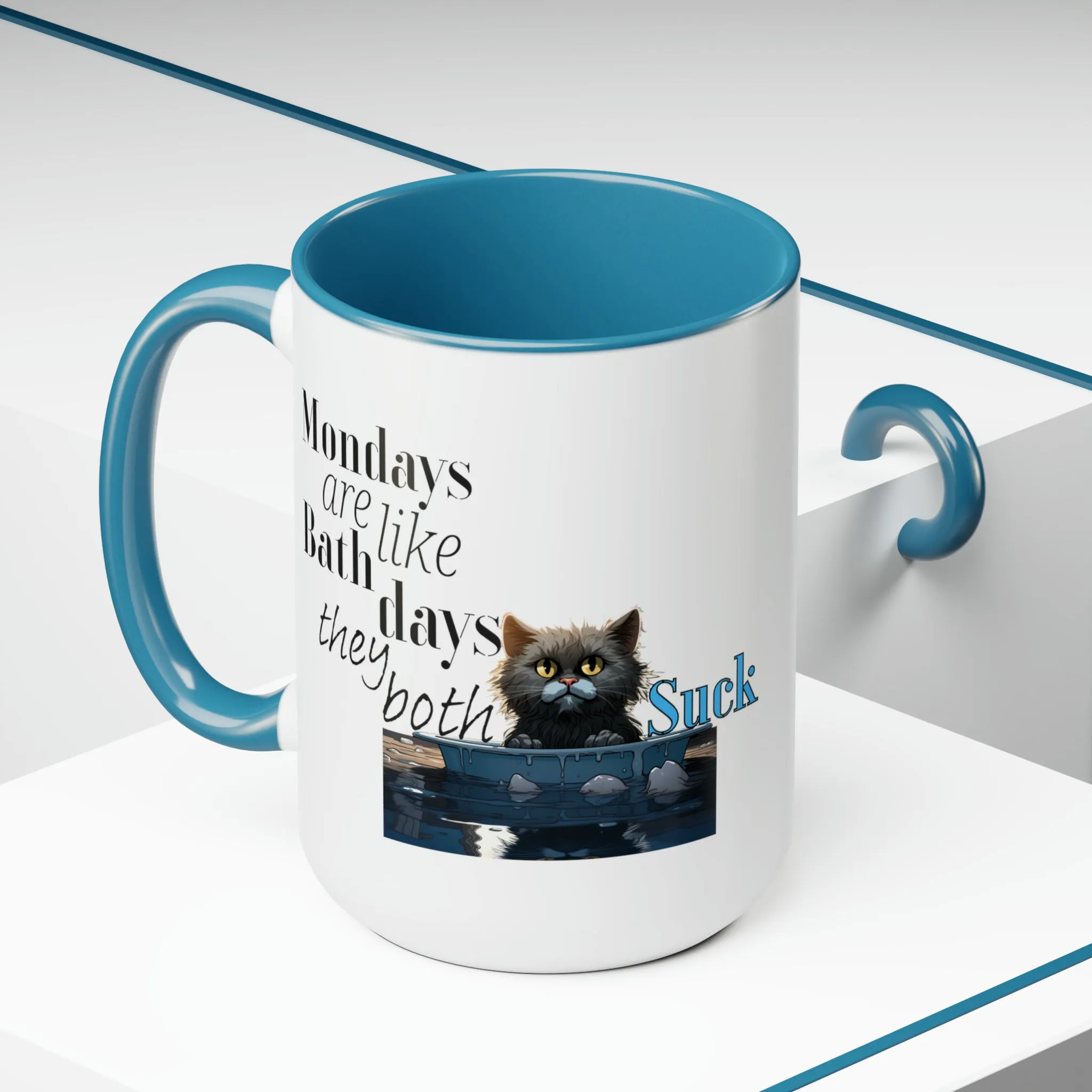 Grumpy Cat Coffee Mugs, 15oz. Two-tone Coffee Mug. Great Gift For Her, Gift For Cat Mom Gift For Her Gift For Coffee Lover Birthday Gift