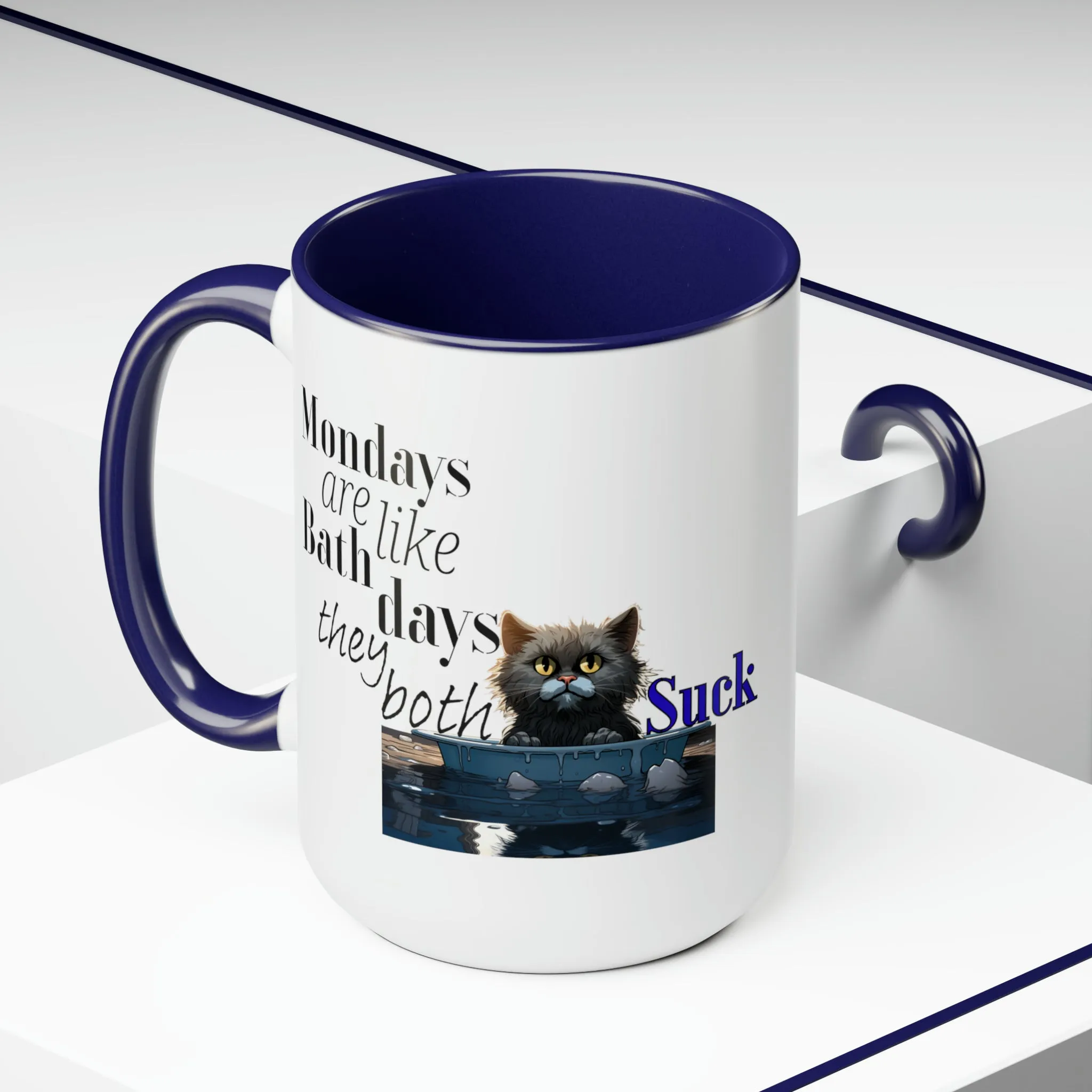 Grumpy Cat Coffee Mugs, 15oz. Two-tone Coffee Mug. Great Gift For Her, Gift For Cat Mom Gift For Her Gift For Coffee Lover Birthday Gift