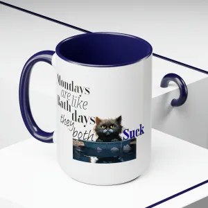 Grumpy Cat Coffee Mugs, 15oz. Two-tone Coffee Mug. Great Gift For Her, Gift For Cat Mom Gift For Her Gift For Coffee Lover Birthday Gift