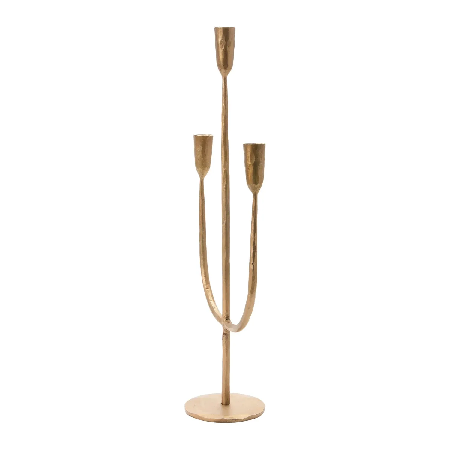 Hand-Forged Metal Candelabra with Antique Finish