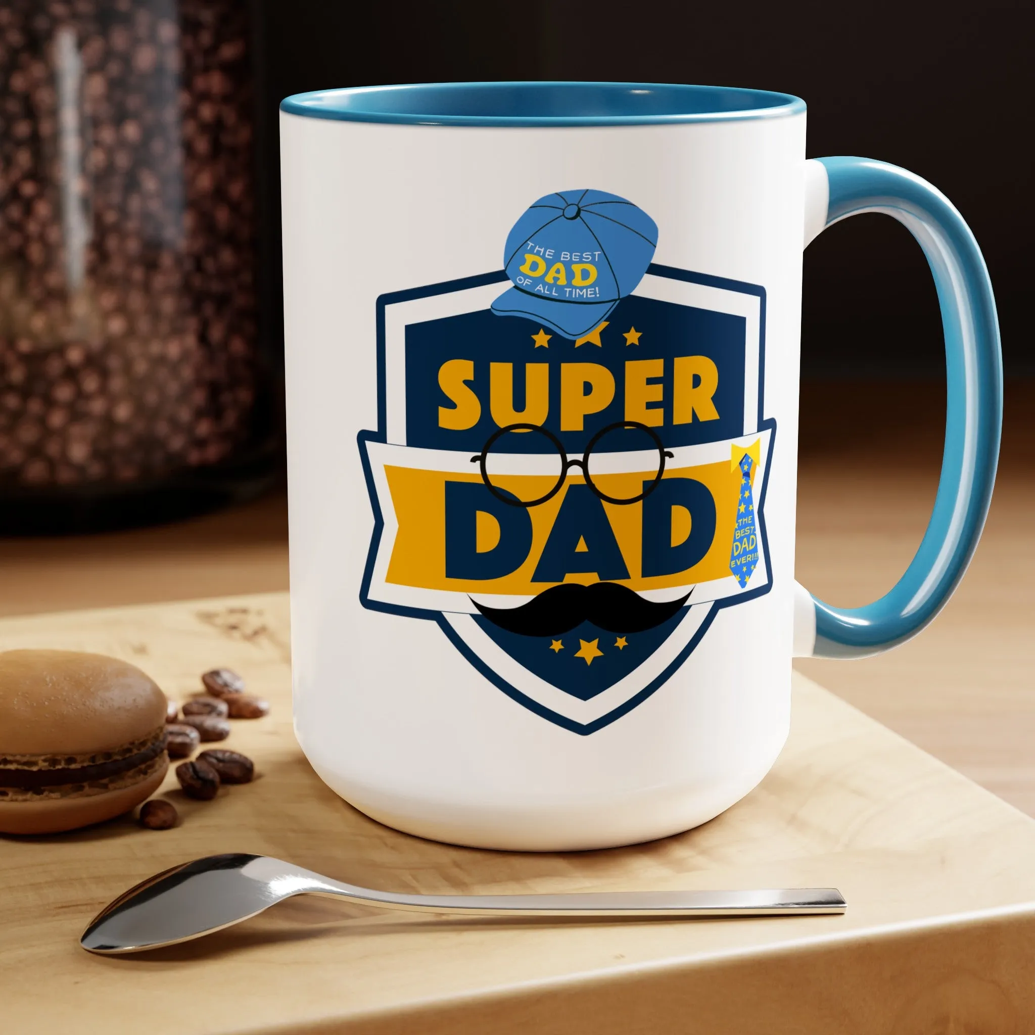 Happy father's dayTow-Tone Coffee Mug.15oz, Gift for Dad, Daddy's Coffee Mug