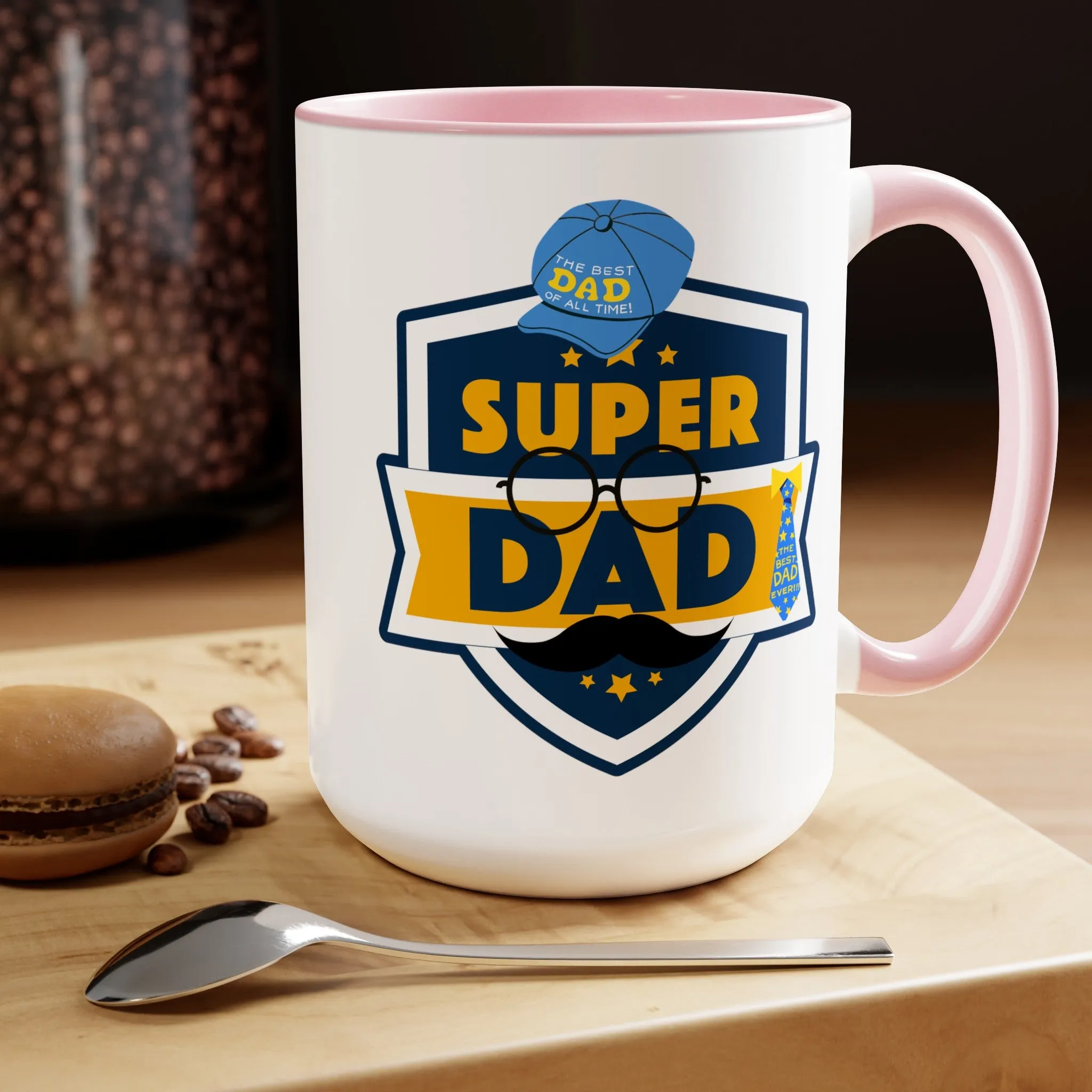Happy father's dayTow-Tone Coffee Mug.15oz, Gift for Dad, Daddy's Coffee Mug