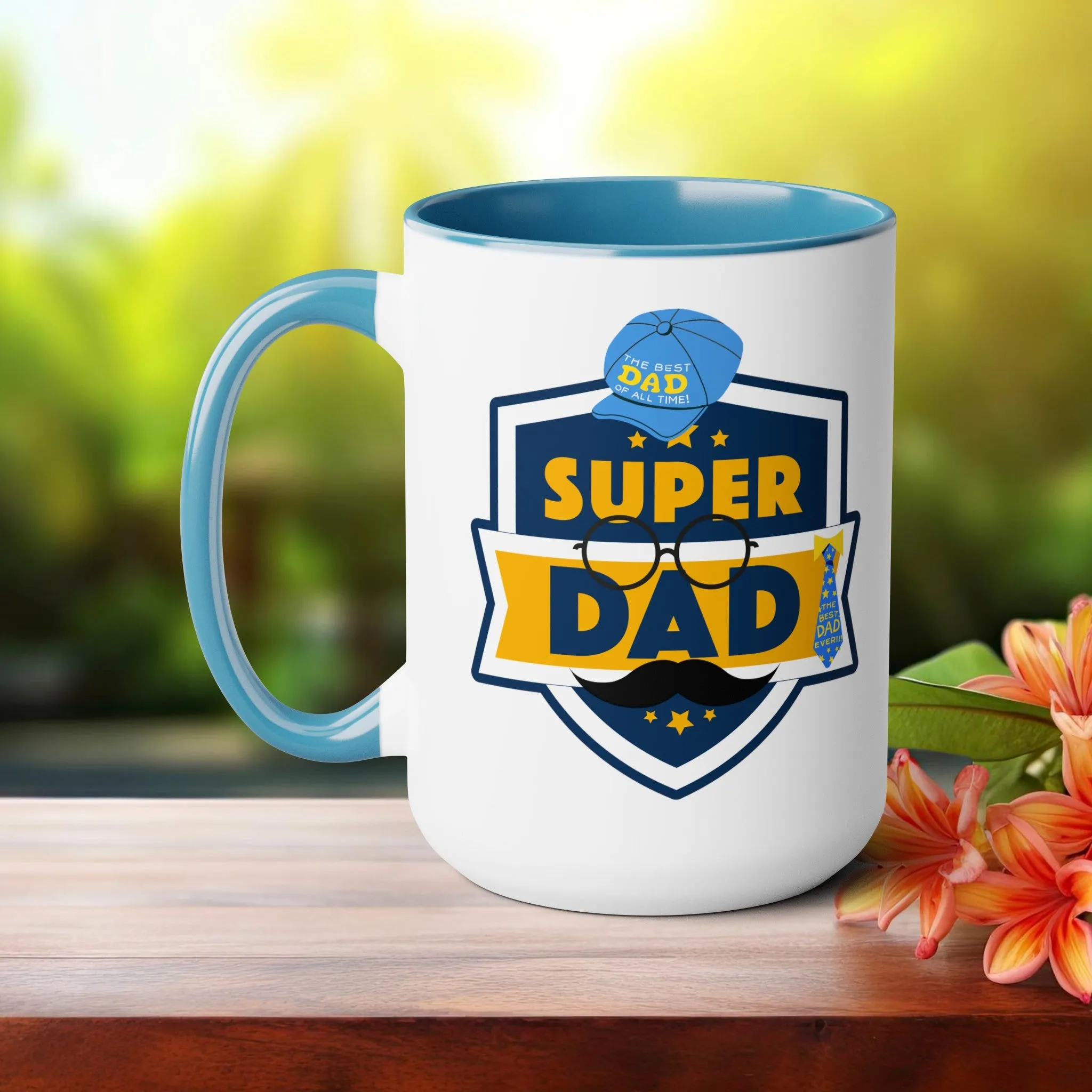 Happy father's dayTow-Tone Coffee Mug.15oz, Gift for Dad, Daddy's Coffee Mug