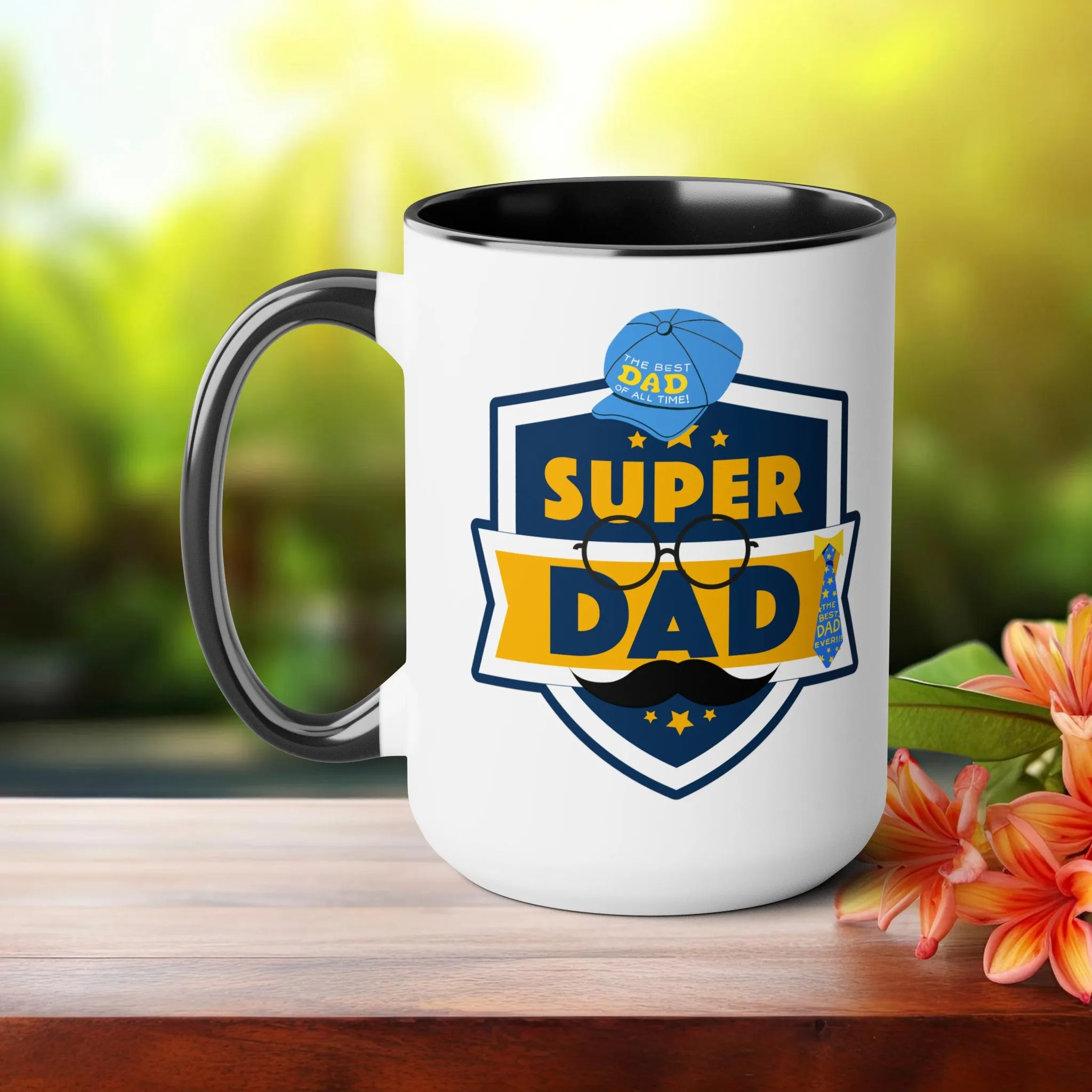 Happy father's dayTow-Tone Coffee Mug.15oz, Gift for Dad, Daddy's Coffee Mug