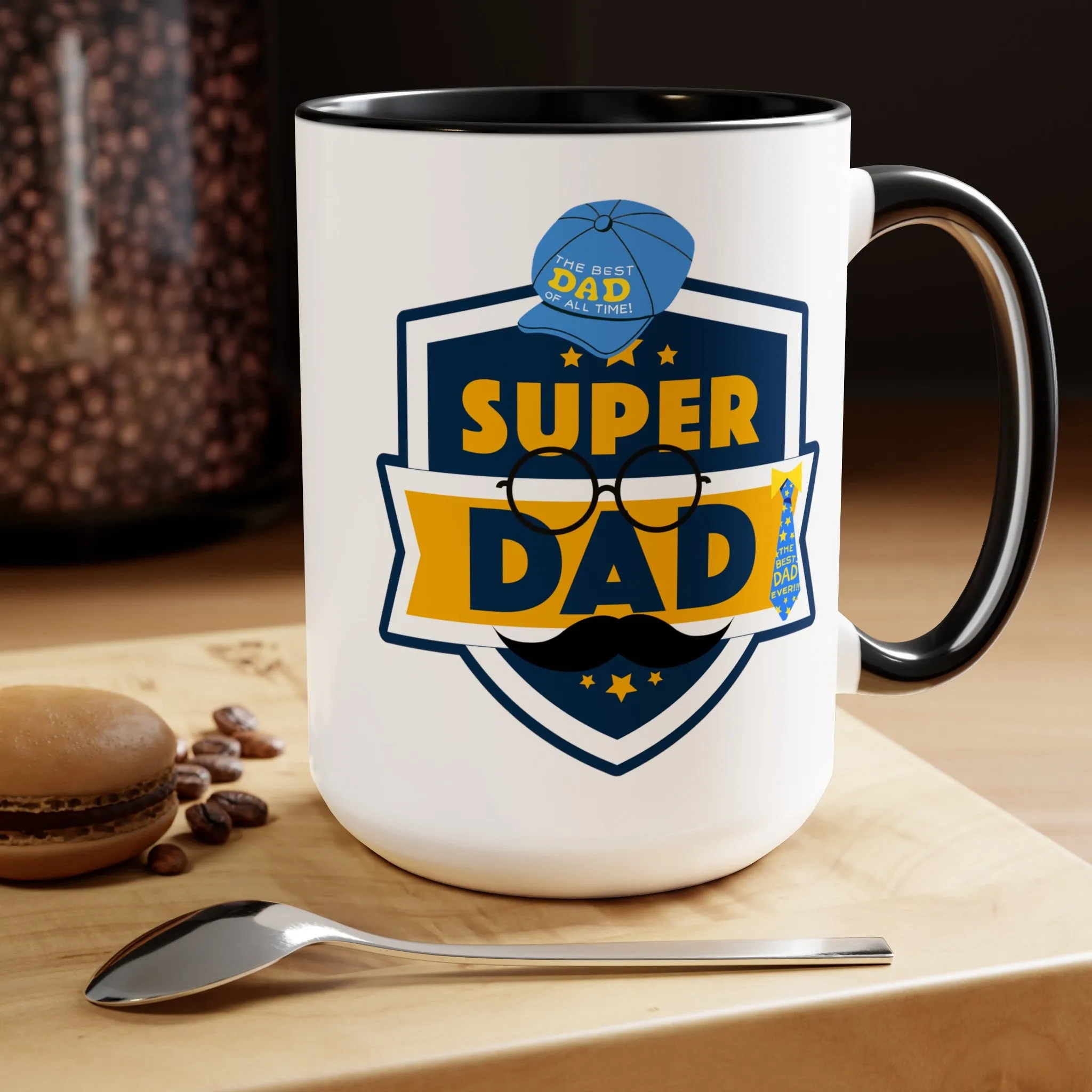Happy father's dayTow-Tone Coffee Mug.15oz, Gift for Dad, Daddy's Coffee Mug