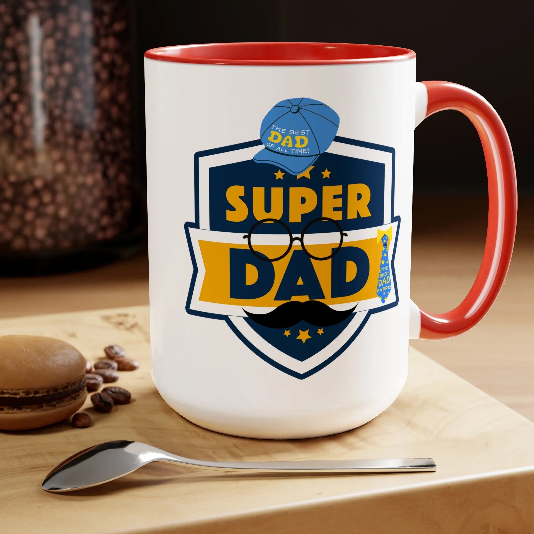 Happy father's dayTow-Tone Coffee Mug.15oz, Gift for Dad, Daddy's Coffee Mug