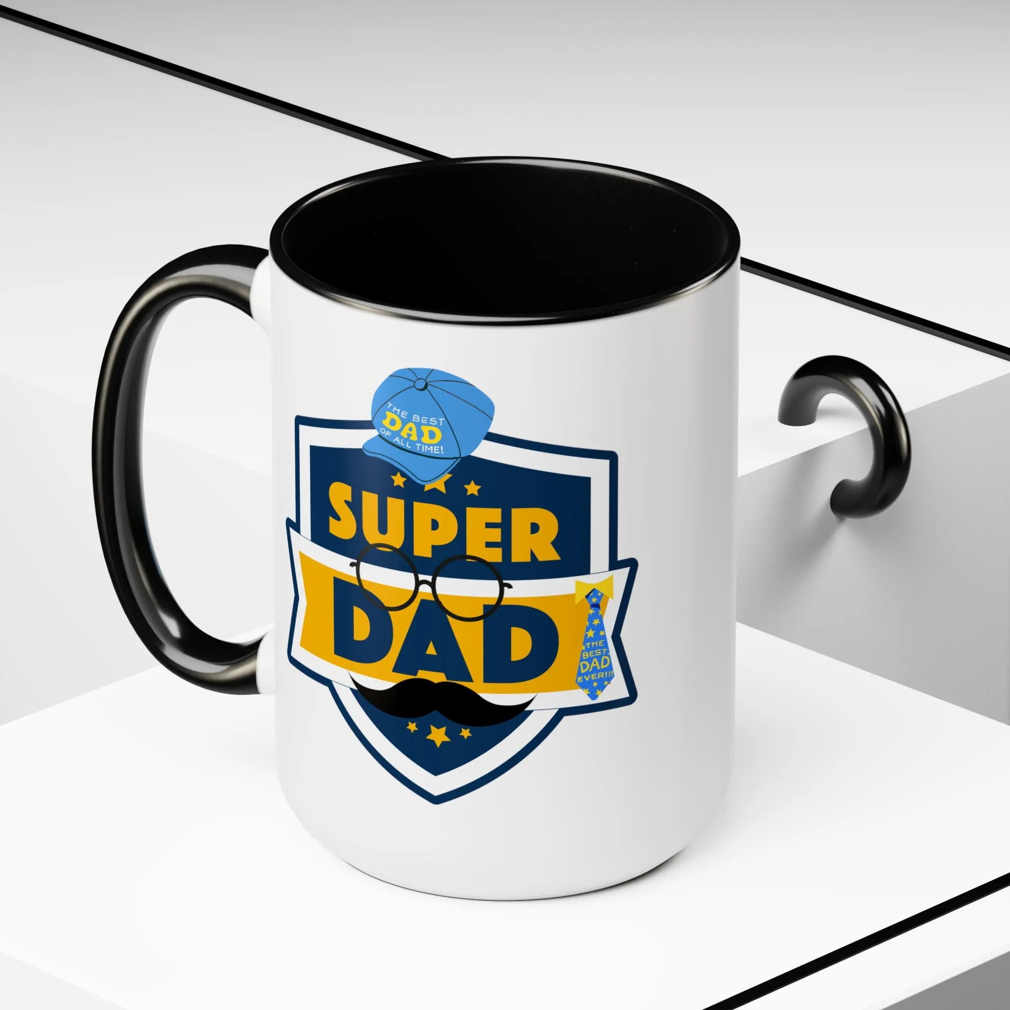 Happy father's dayTow-Tone Coffee Mug.15oz, Gift for Dad, Daddy's Coffee Mug