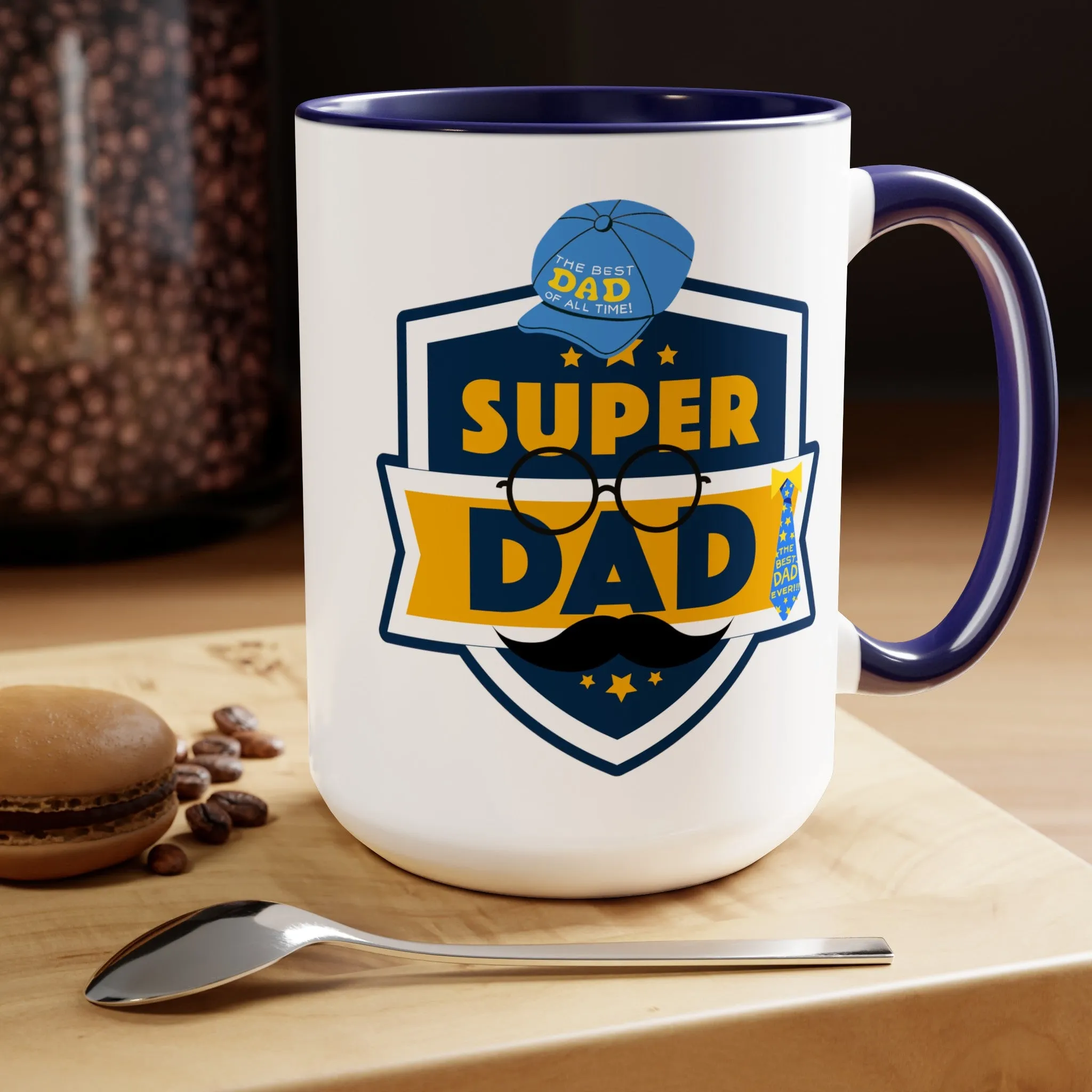 Happy father's dayTow-Tone Coffee Mug.15oz, Gift for Dad, Daddy's Coffee Mug