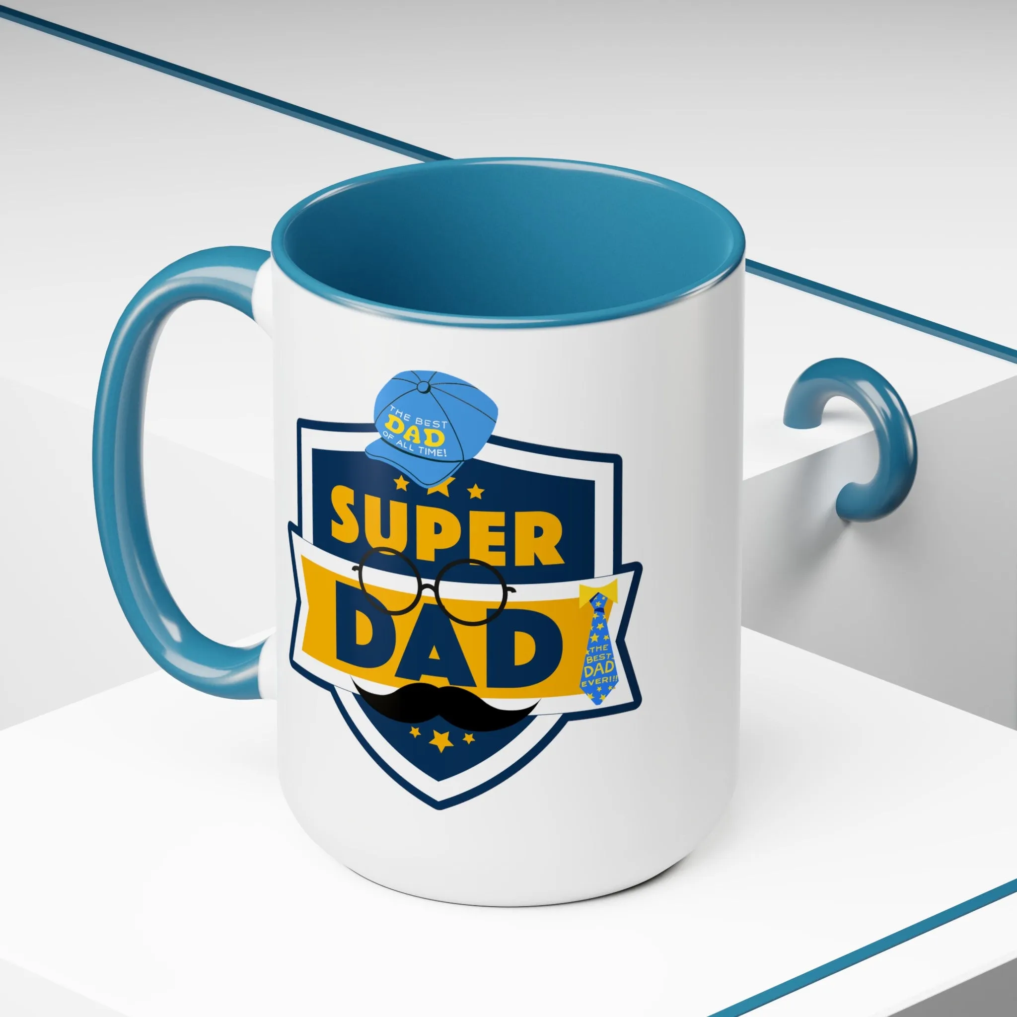 Happy father's dayTow-Tone Coffee Mug.15oz, Gift for Dad, Daddy's Coffee Mug