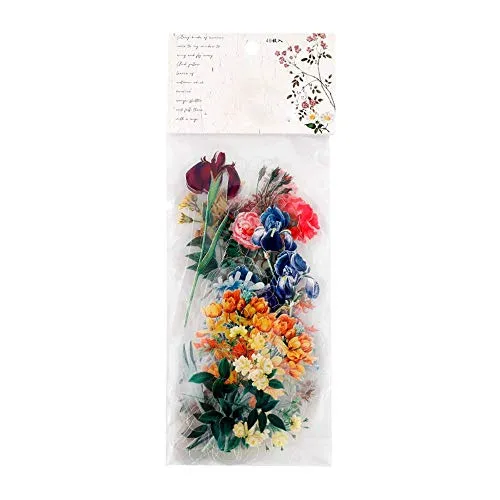 HASTHIP ® Vinyl Waterproof Spring Flower Plant Stickers for Children and Adults (Multicolour) - 46 Pieces