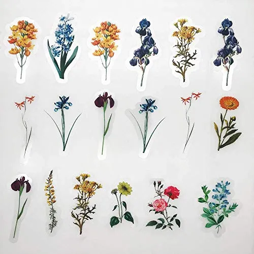 HASTHIP ® Vinyl Waterproof Spring Flower Plant Stickers for Children and Adults (Multicolour) - 46 Pieces