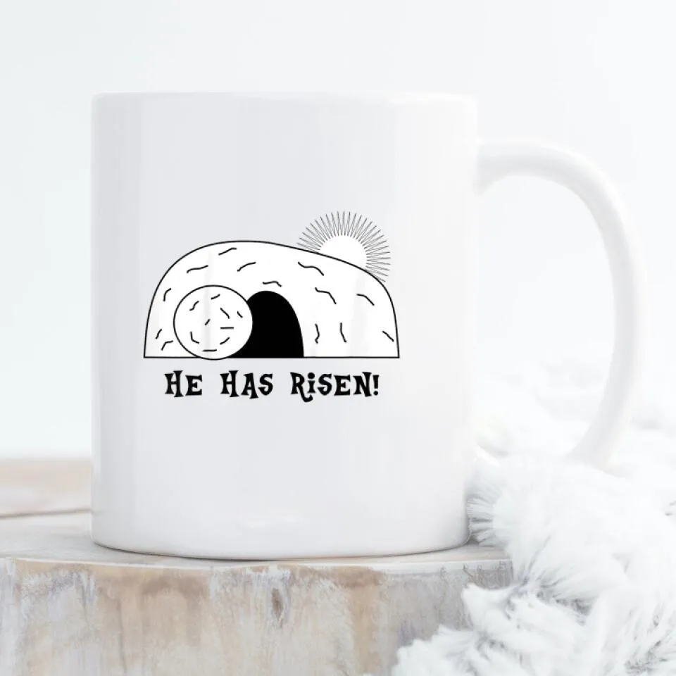 He Has Risen Mug - Christian Coffee Mugs - Bible Verse Mugs - Scripture Mugs - Religious Faith Gift - Gift For Christian - Ciaocustom