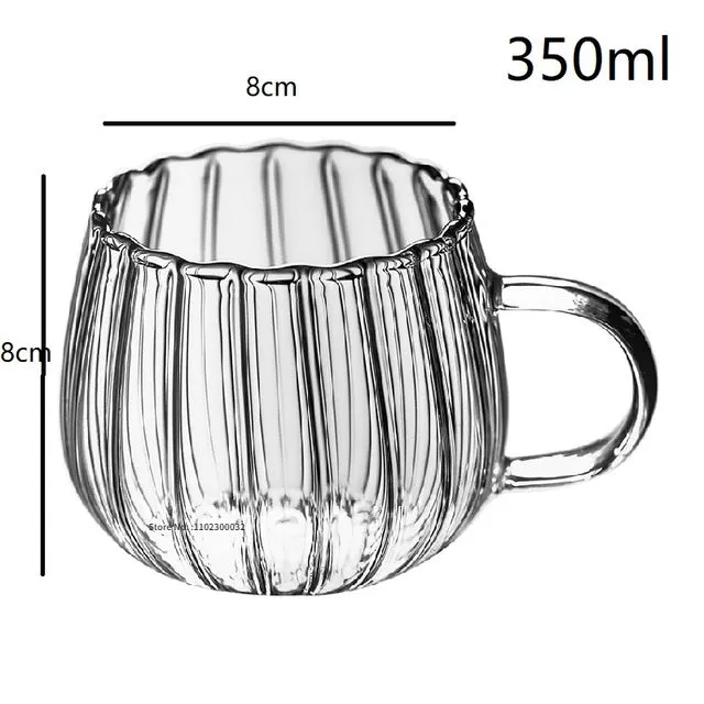 Heat-Resistant Pumpkin Pattern Glass Mug Set