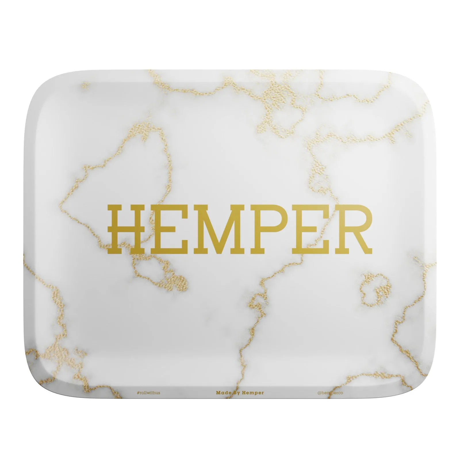 HEMPER  - Luxe Marble White/Gold Rolling Tray
