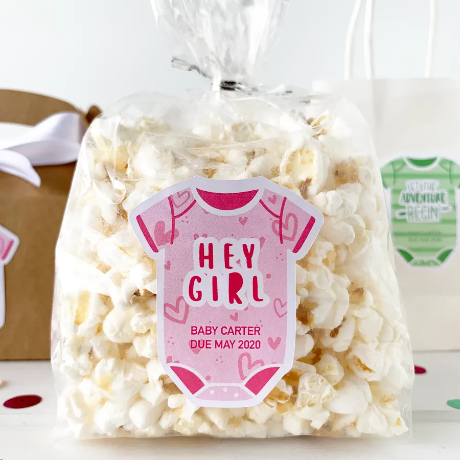 Hey Girl Personalized Baby Shower Labels