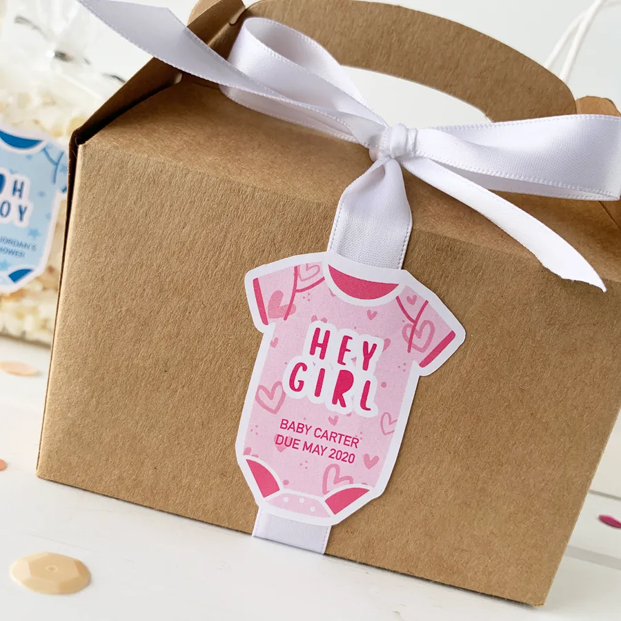 Hey Girl Personalized Baby Shower Labels