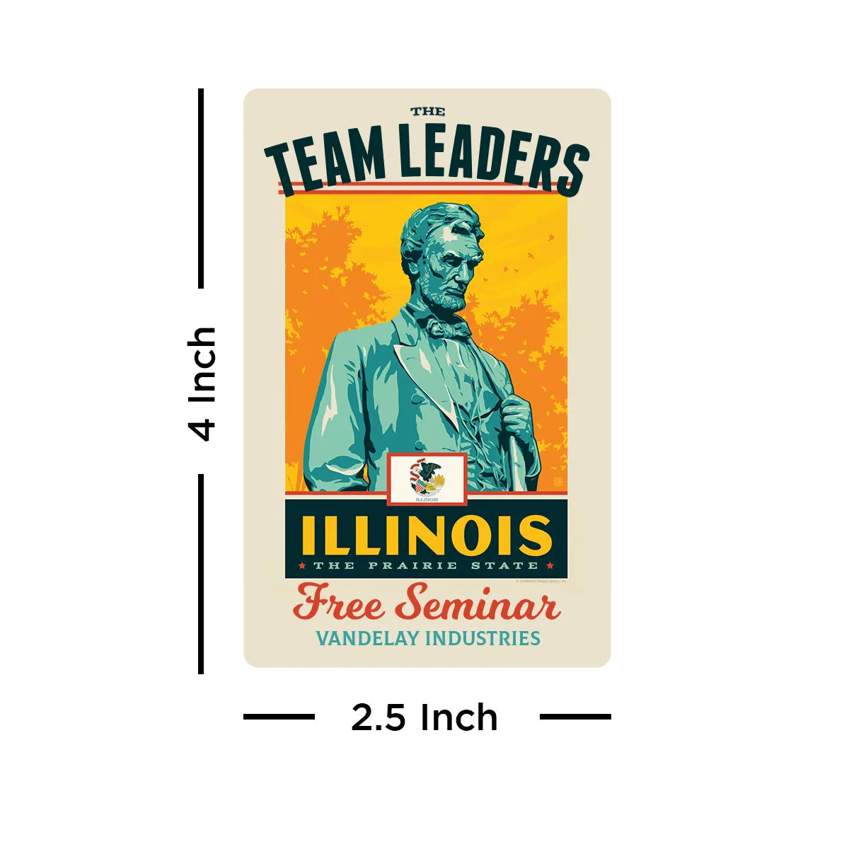 Illinois State Pride Personalized Vinyl Sticker Set of 40