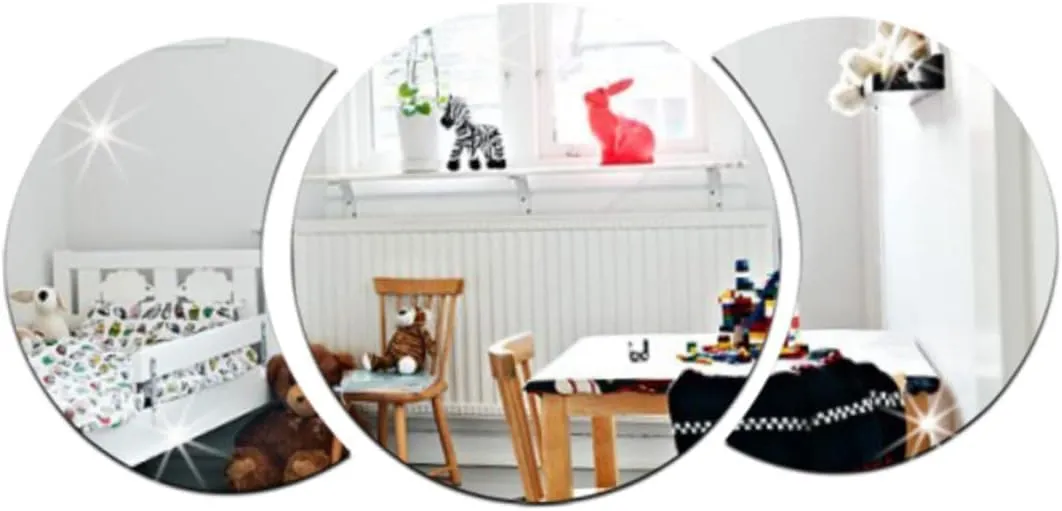 Illuminate Your Space: 3PCS 3D Moon Mirror Set - Safe, Stylish, and Space-Expanding Home Decor