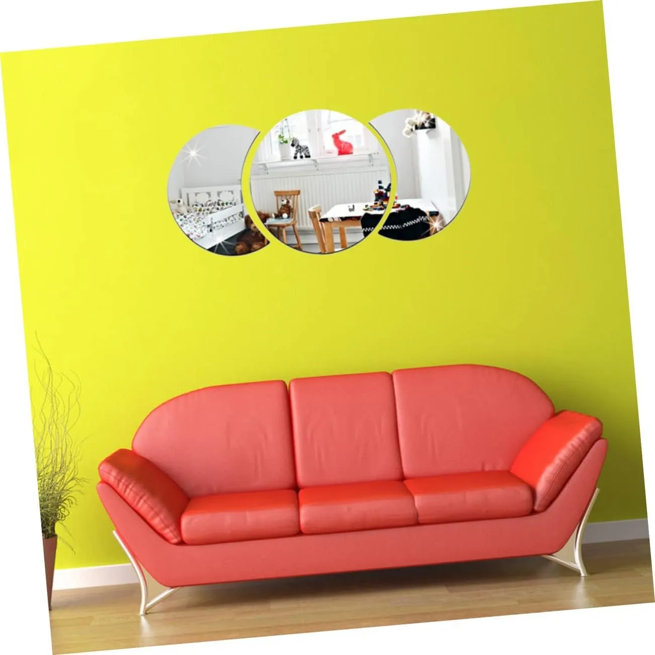 Illuminate Your Space: 3PCS 3D Moon Mirror Set - Safe, Stylish, and Space-Expanding Home Decor