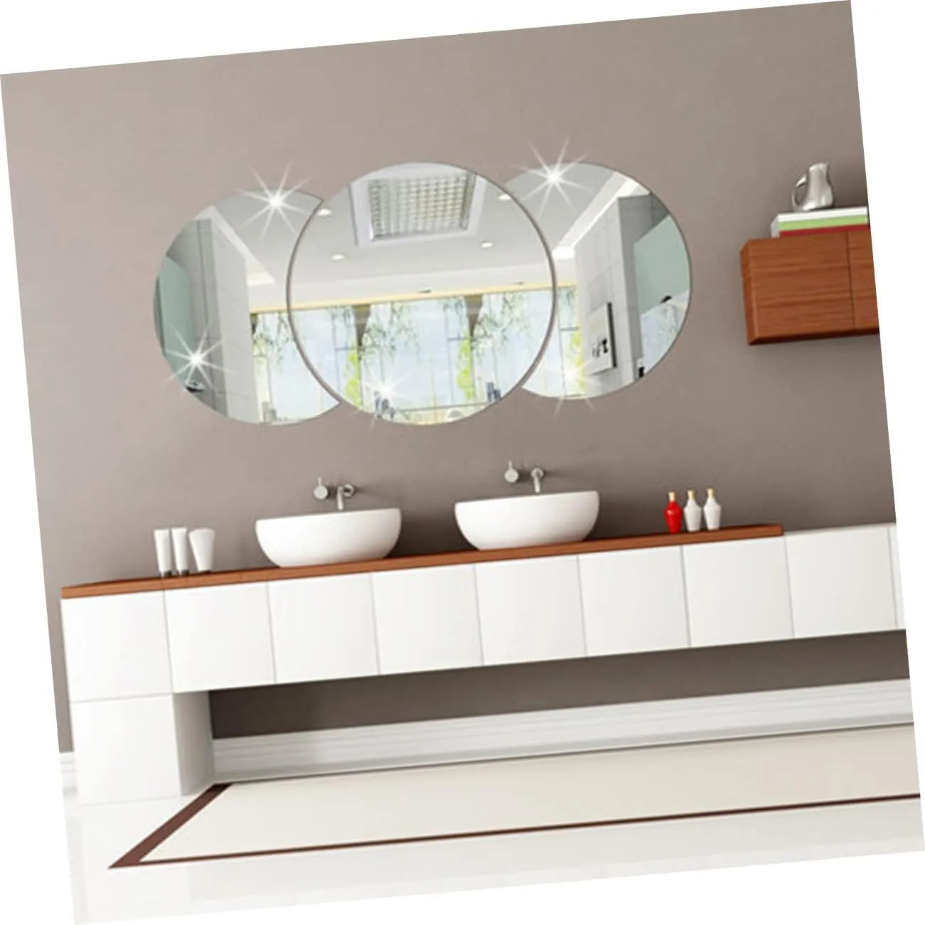 Illuminate Your Space: 3PCS 3D Moon Mirror Set - Safe, Stylish, and Space-Expanding Home Decor