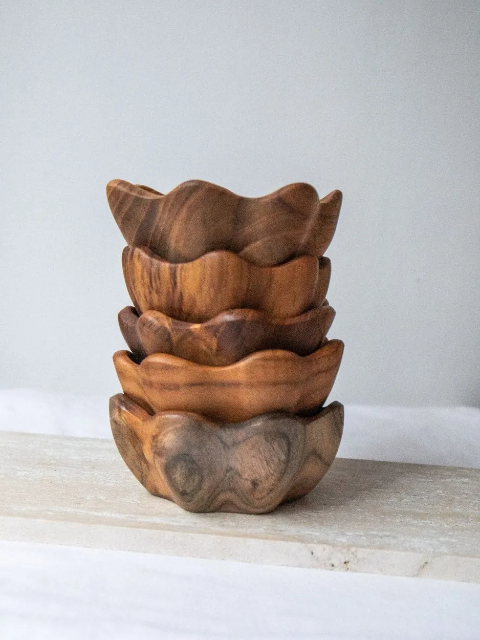 Incense Holder - Flower Bowl Teak Wood