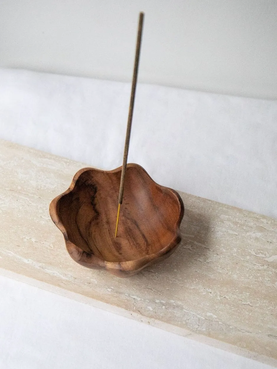 Incense Holder - Flower Bowl Teak Wood