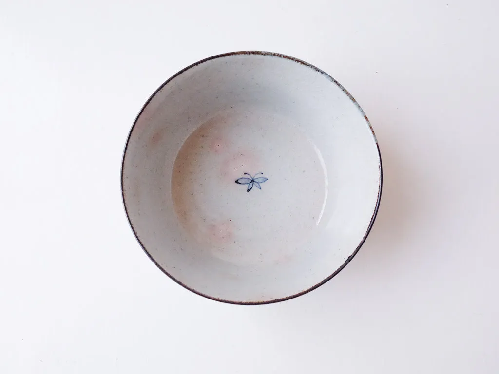 Indigo Patterned Tobe-ware Bowls (Chrysanthemum) by Tōsai-gama