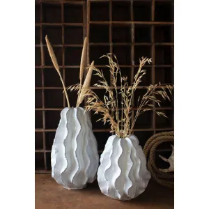 Kalalou - CERAMIC RUFFLE VASE - LARGE - CHN1140