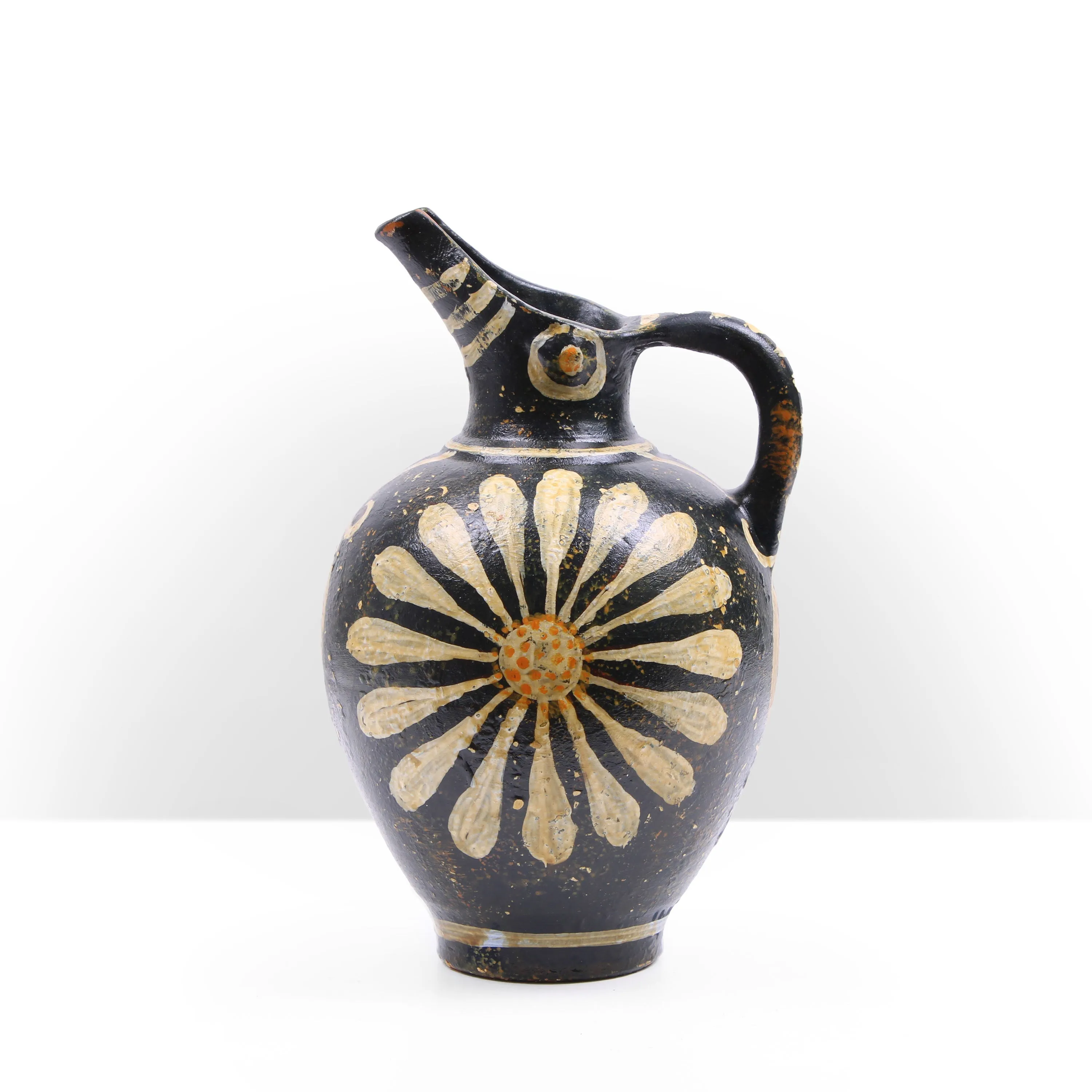 Kamares Style Jug Vase with Minoan Floral Painting