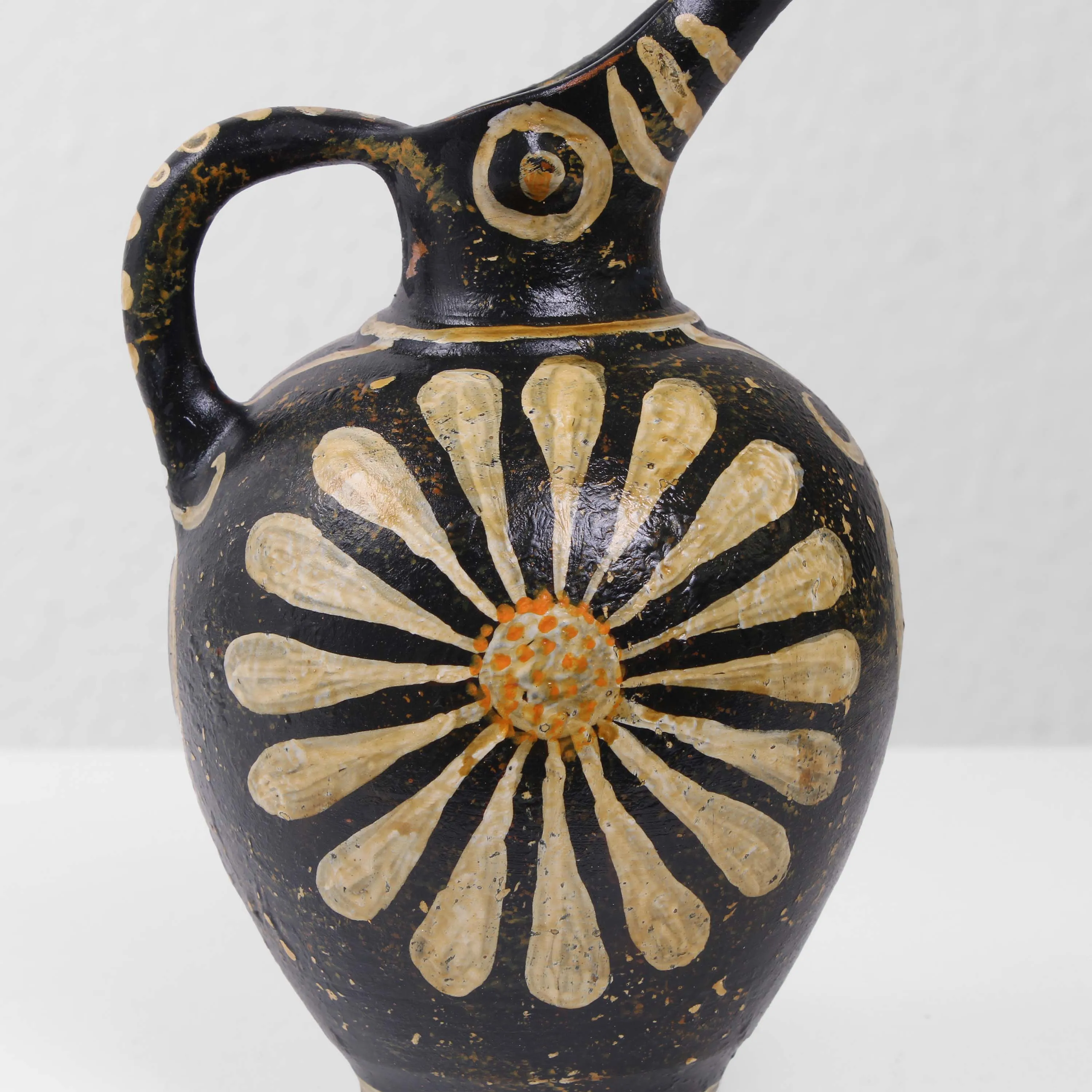 Kamares Style Jug Vase with Minoan Floral Painting