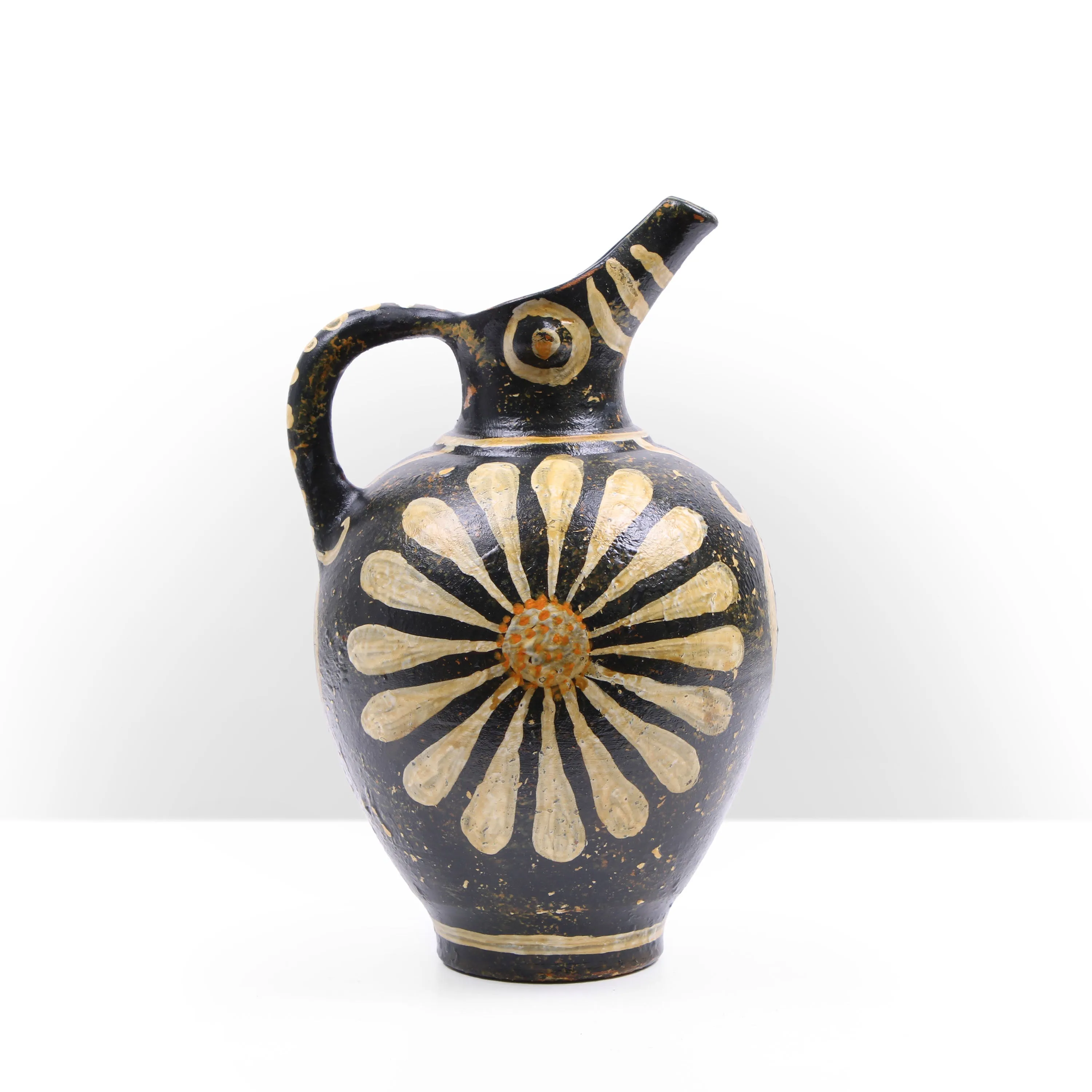 Kamares Style Jug Vase with Minoan Floral Painting