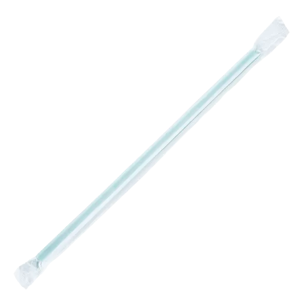 Karat 9'' Giant Straws (8mm) Paper Wrapped, Green - 2,500 pcs